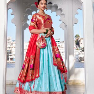 Sky Blue Color Jacquard silk Lehenga Choli